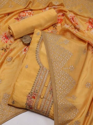 Neck Embroidered Handloom Unstitched Suit Piece With Dupatta