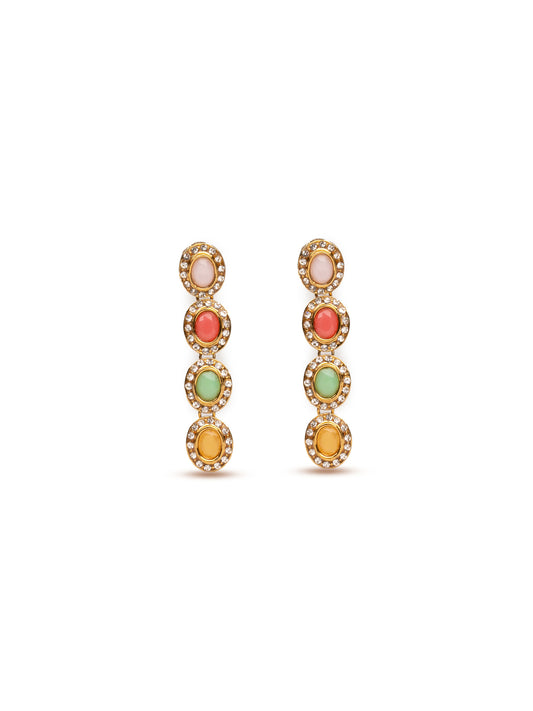 Golden Stone Drop Earrings 2260