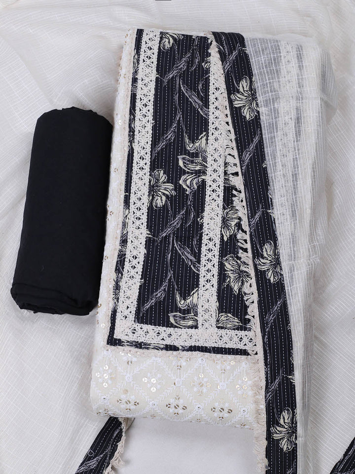 Embroidered Cotton Blend Unstitched Suit With Dupatta