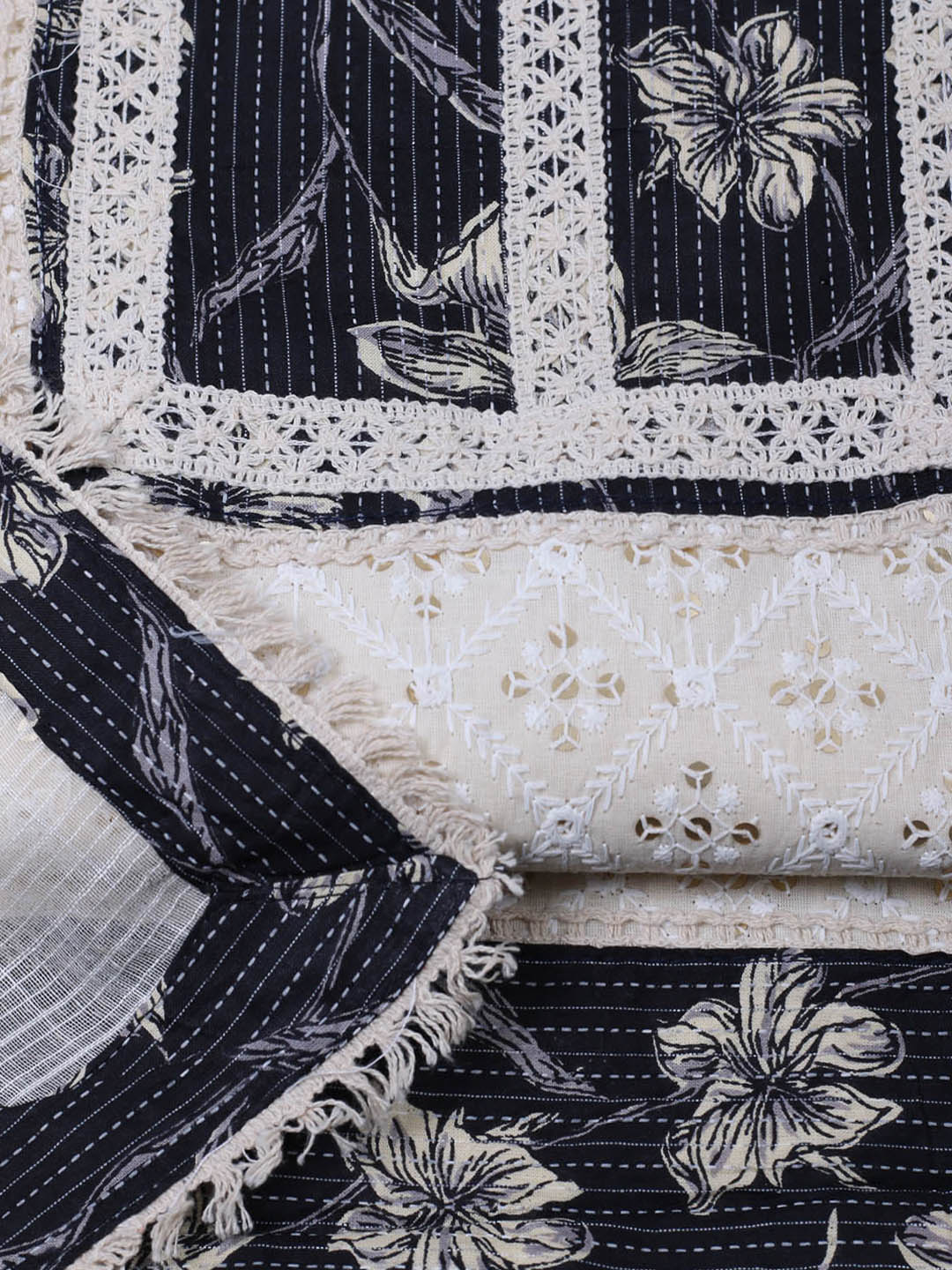 Embroidered Cotton Blend Unstitched Suit With Dupatta