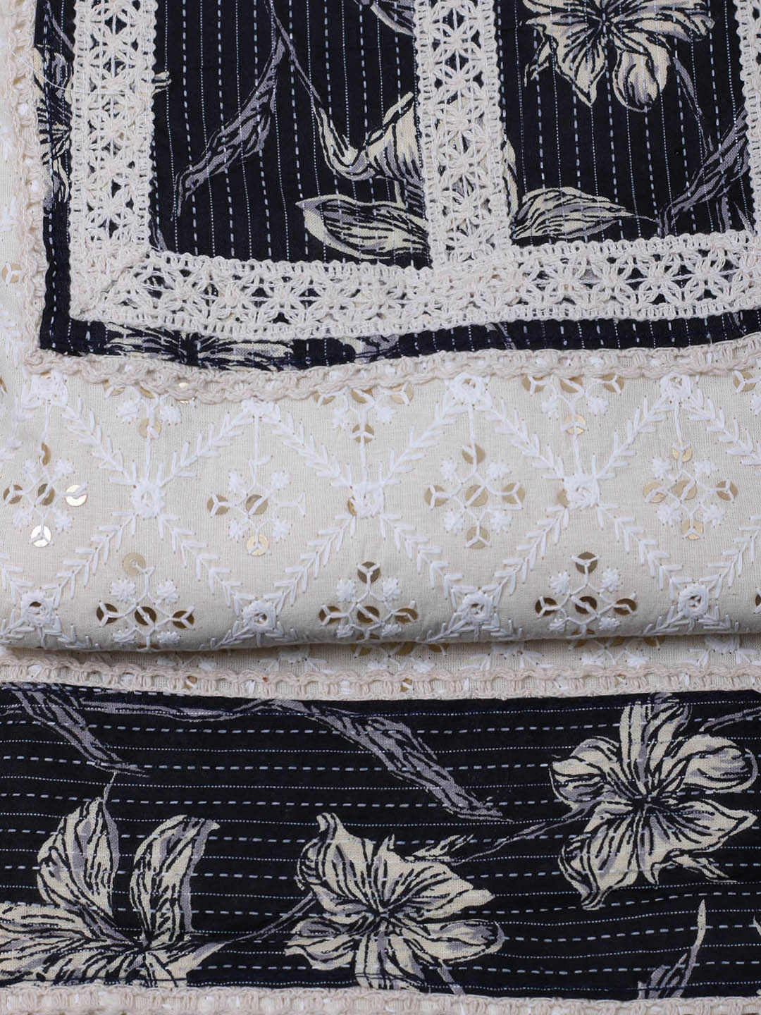 Embroidered Cotton Blend Unstitched Suit With Dupatta