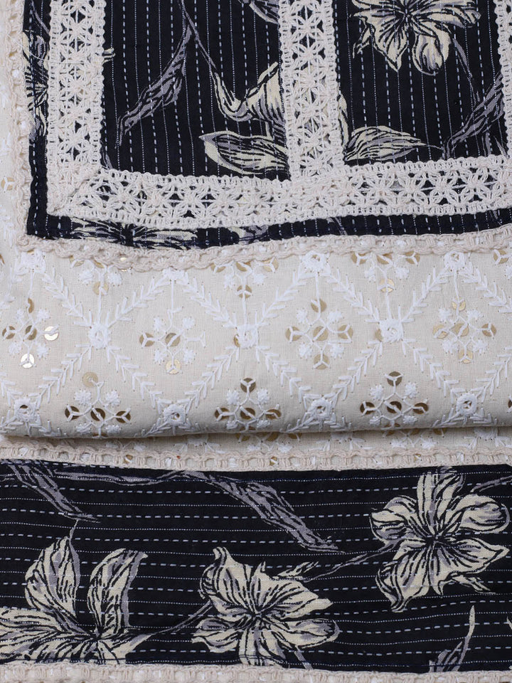 Embroidered Cotton Blend Unstitched Suit With Dupatta
