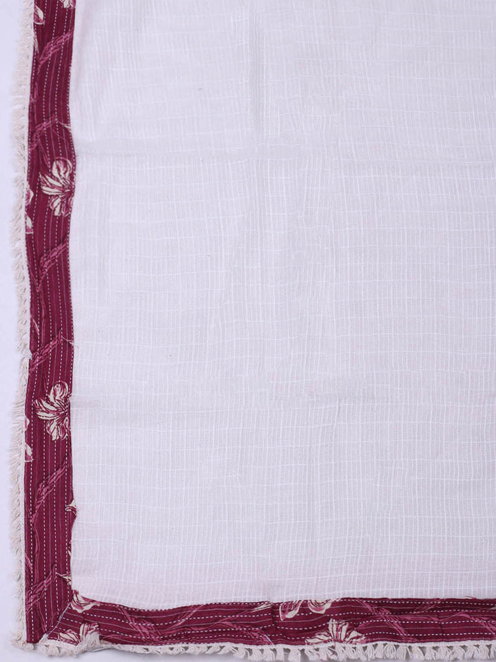 Embroidered Cotton Blend Unstitched Suit With Dupatta