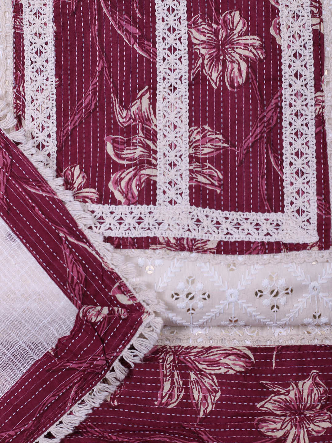 Embroidered Cotton Blend Unstitched Suit With Dupatta