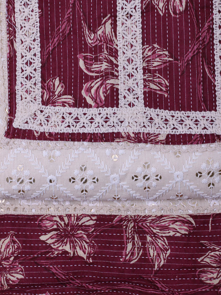 Embroidered Cotton Blend Unstitched Suit With Dupatta