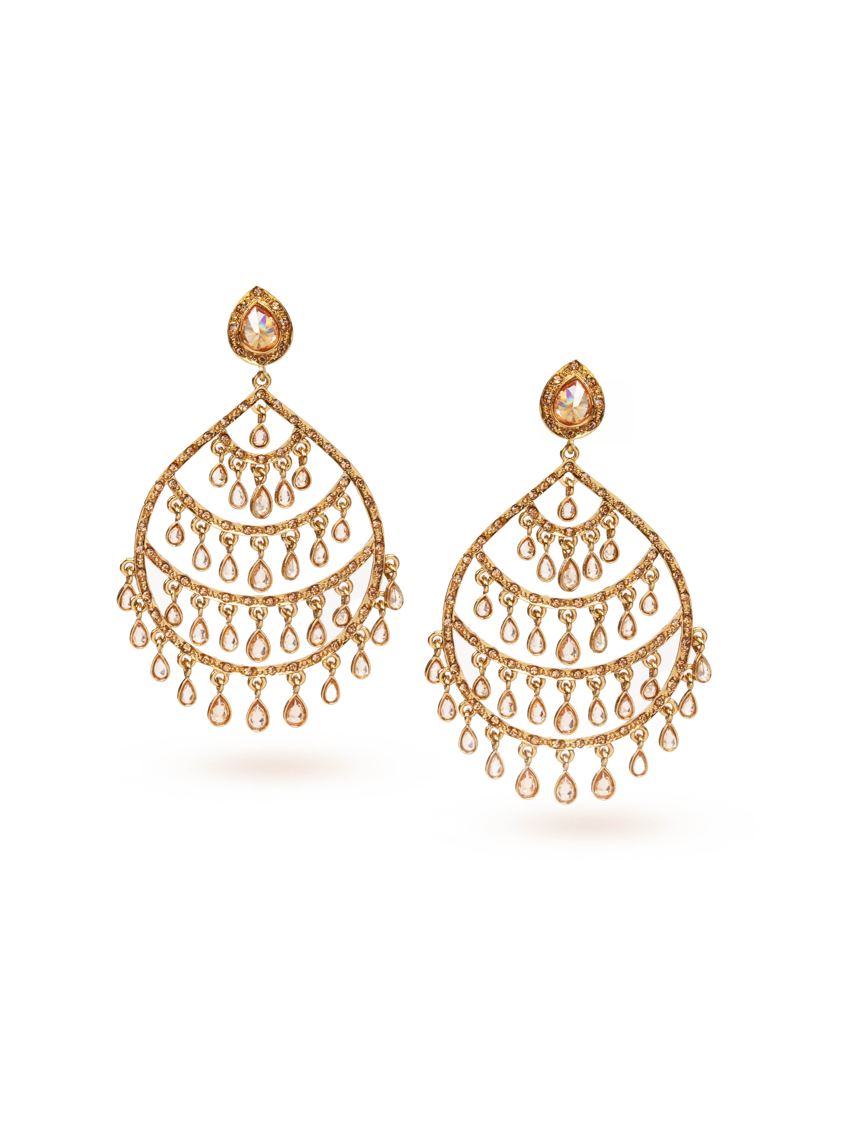 Golden Polki Drop & Danglers Earrings