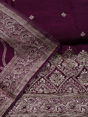 Woven Art Silk Unstitched Suit Piece With Dupatta