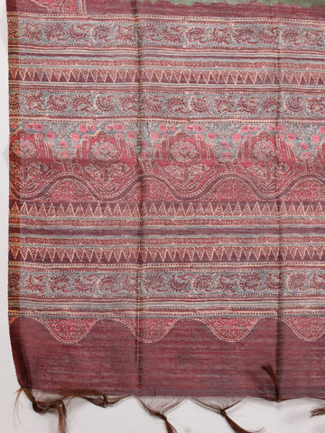 Printed Chanderi Unstitched Suit Piece With Dupatta