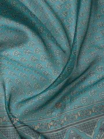 Printed Chanderi Unstitched Suit Piece With Dupatta