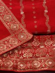 Woven Chanderi Unstitched Suit Piece With Dupatta