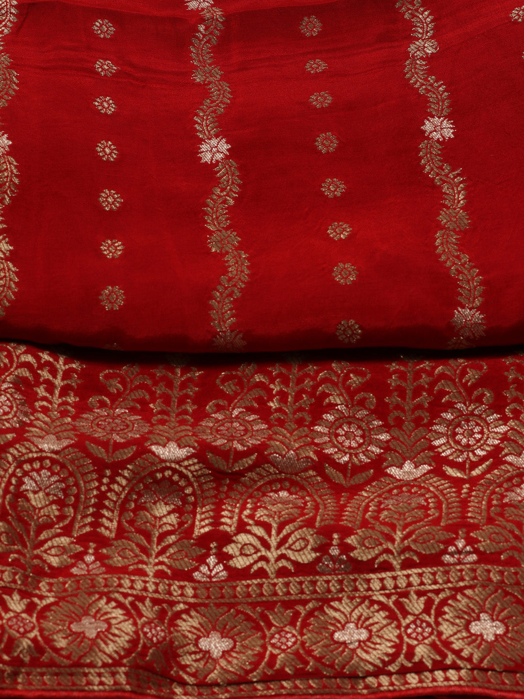 Woven Design Chanderi Unstitched Suit With Dupatta