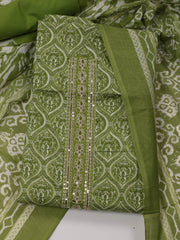 Printed Cotton Unstitched Suit Piece With Dupatta