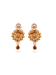 Antique Gold Necklace Set With Earrings