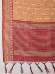 Printed Chanderi Unstitched Suit Piece With Dupatta