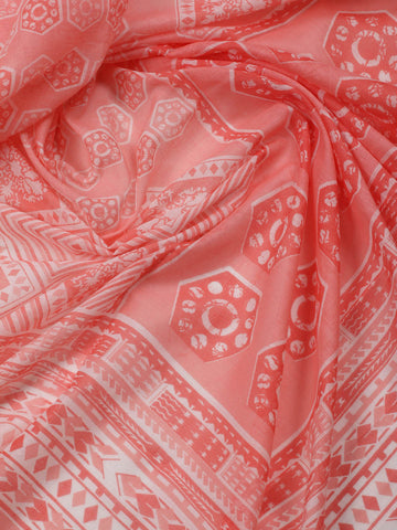 Printed Cotton Unstitched Suit Piece With Dupatta