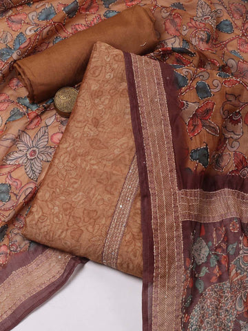 Floral Digital Printed Chanderi Unstitched Suit Piece With Dupatta