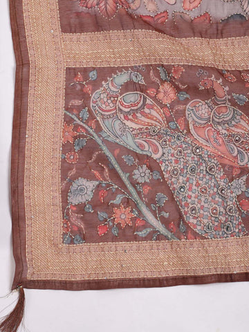 Floral Digital Printed Chanderi Unstitched Suit Piece With Dupatta