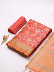 Printed Chanderi Unstitched Suit Piece With Dupatta