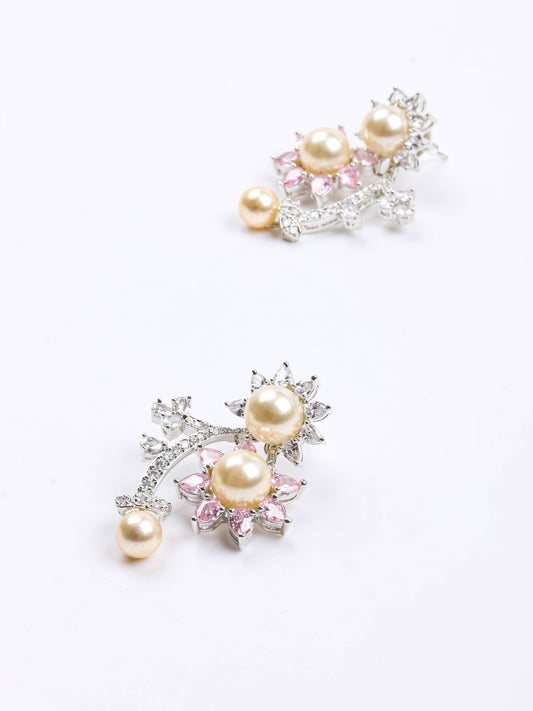 Silver Earrings With Pearls