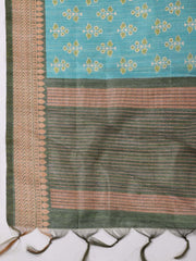 Printed Chanderi Unstitched Suit Piece With Dupatta