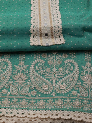 Paisley Embroidery Cotton Unstitched Suit Piece With Dupatta