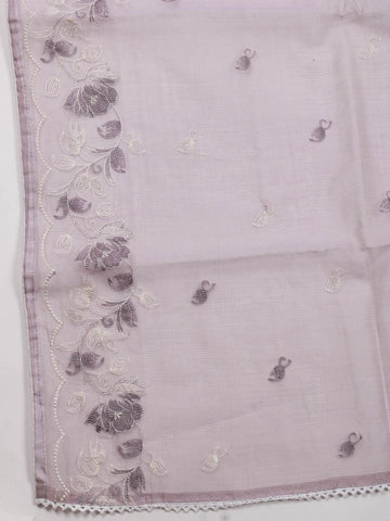 Floral Embroidery Cotton Unstitched Suit Piece With Dupatta