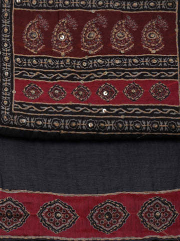 Kantha Print Chanderi Unstitched Suit Piece With Dupatta