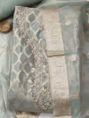 Woven Tissue Unstitched Suit Piece With Dupatta