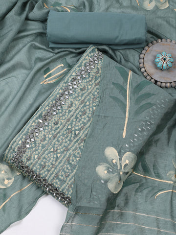 Printed Cotton Unstitched Suit Piece With Dupatta