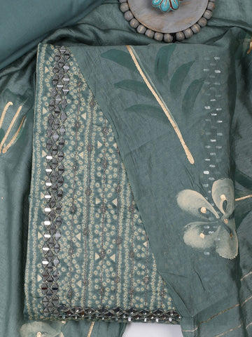 Printed Cotton Unstitched Suit Piece With Dupatta