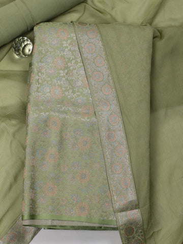 Woven Banarsi Art Silk Unstitched Suit Piece With Dupatta