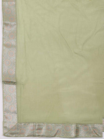 Woven Banarsi Art Silk Unstitched Suit Piece With Dupatta