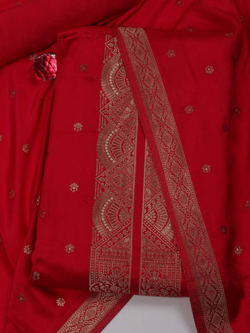 Woven Satin Unstitched Suit Piece With Dupatta