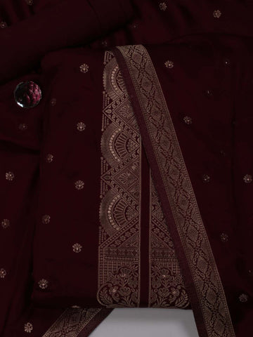 Woven Satin Unstitched Suit Piece With Dupatta