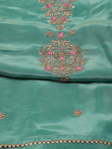 Embroidery Chanderi Unstitched Suit Piece With Dupatta