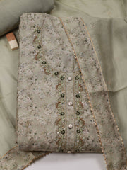 Floral Printed Cotton Unstitched Suit Piece With Dupatta
