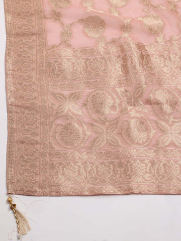 Woven Chanderi Unstitched Suit Material with Dupatta