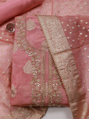 Woven & Neck Embroidery Tissue Unstitched Suit Piece With Dupatta