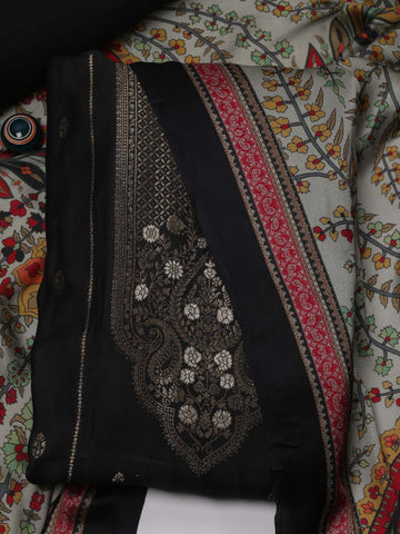 Woven Pashmina Unstitched Suit Piece With Printed Dupatta