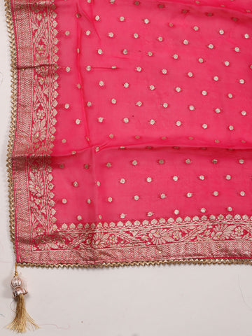 Embroidery Chanderi Unstitched Suit Piece With Dupatta