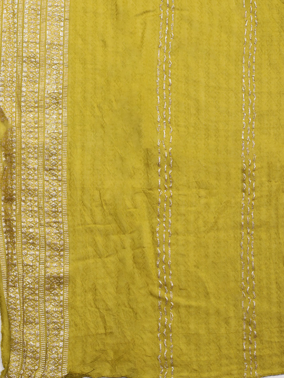Neck Embroidered Chanderi Unstitched Suit Piece With Dupatta