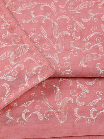Embroidered Chanderi Unstitched Suit Piece With Dupatta