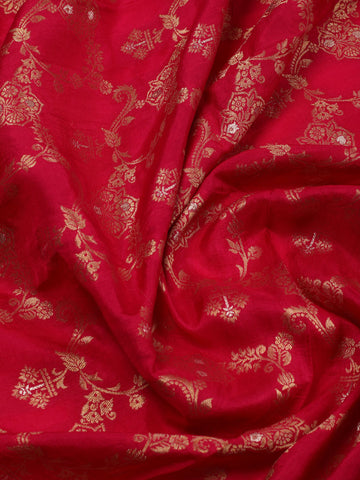Ethnic Motifs Woven Chanderi Unstitched Suit Piece With Dupatta