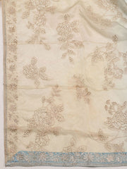 Floral Embroidery Organza Unstitched Suit Piece With Dupatta