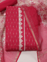 Ikat Printed Cotton Unstitched Suit Piece With Dupatta