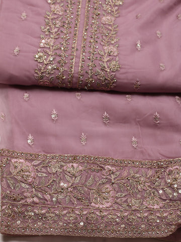 Embroidery Organza Unstitched Suit Piece With Dupatta