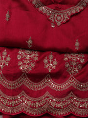 Booti Embroidered Organza Unstitched Suit Piece With Dupatta