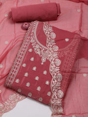 All Over Embroidery Crepe Unstitched Suit Piece With Dupatta