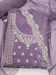 All Over Embroidery Crepe Unstitched Suit Piece With Dupatta