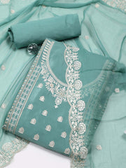 All Over Embroidery Crepe Unstitched Suit Piece With Dupatta